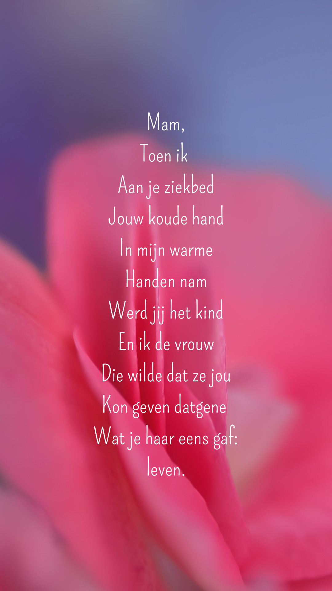 overlijdensgedicht moeder