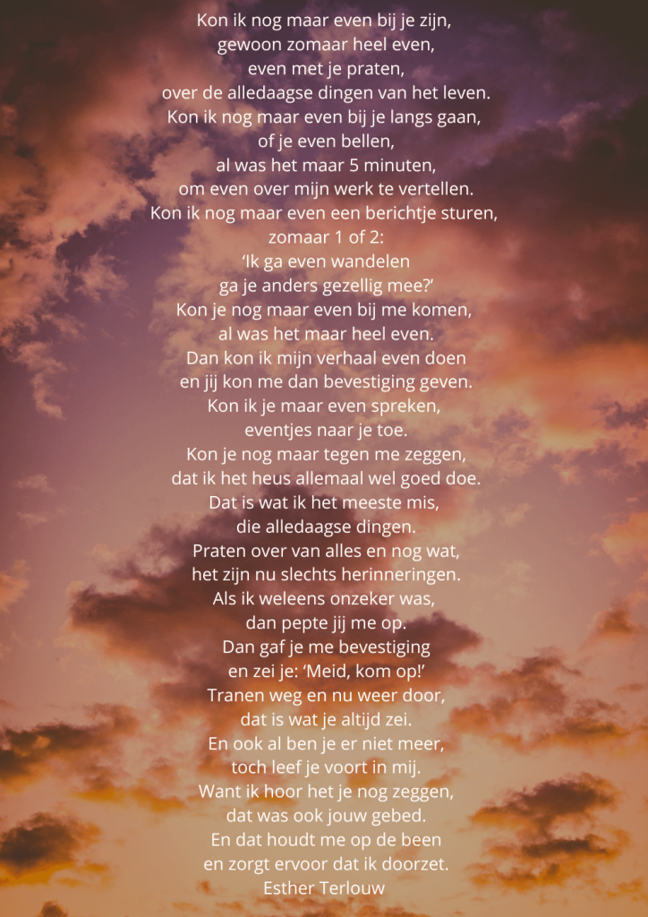 overlijden moeder gedicht
